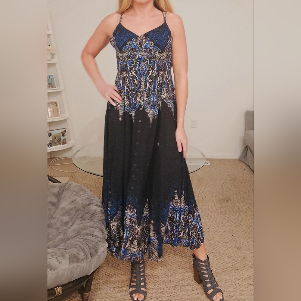 Free People Navy Blue Maxi Dress